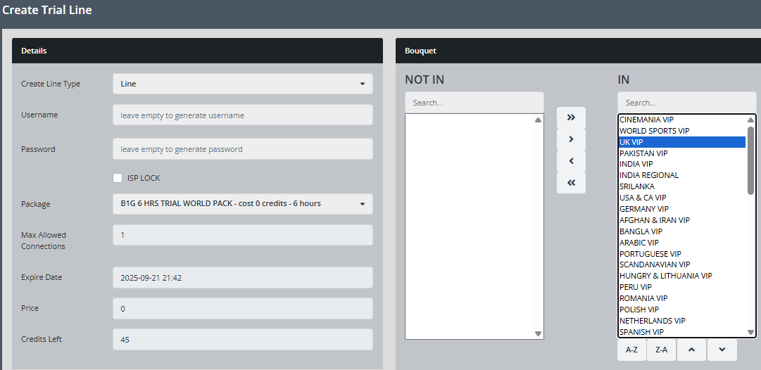 content customization options on IPTV Reseller Panel