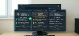 Comparison of IPTV boxes showing processor, RAM, and storage specs side by side]