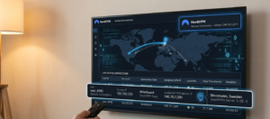 Dashboard active connections view showing connection from VPN server IP address with location indicator