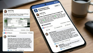 Facebook Group post showing helpful technical reply with engagement metrics