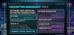 Reseller dashboard showing subscription management tools with clear software-only operation, no content hosting visible