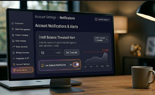 Credit threshold notification setup in Account Settings]