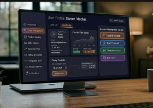 User profile screen showing suspend, reset, and expiry controls]
