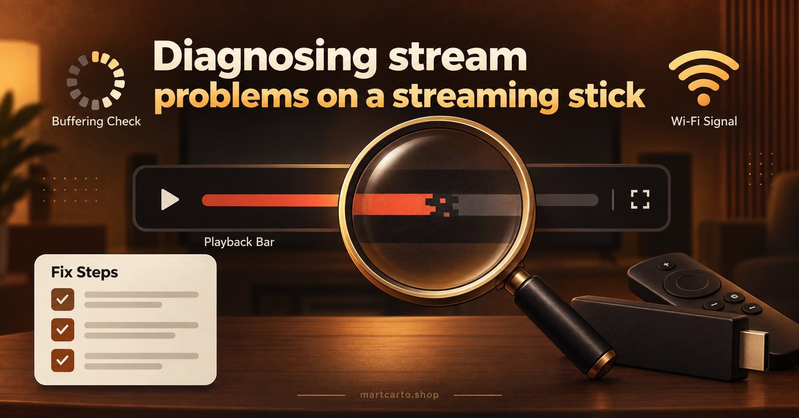 Diagnosing stream problems on a streaming stick