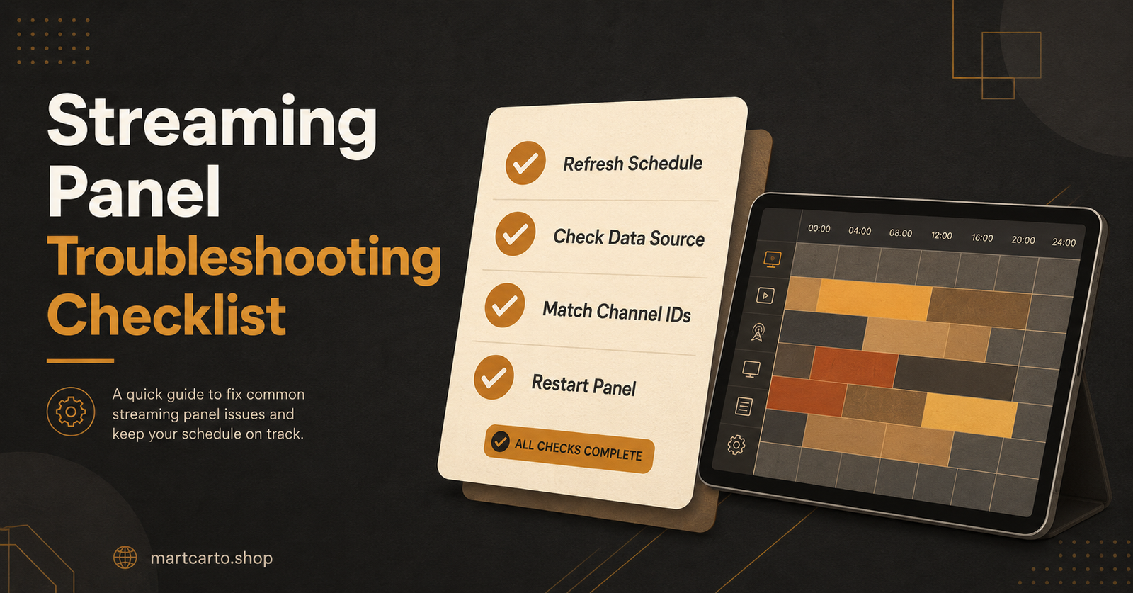 Streaming Panel Troubleshooting Checklist